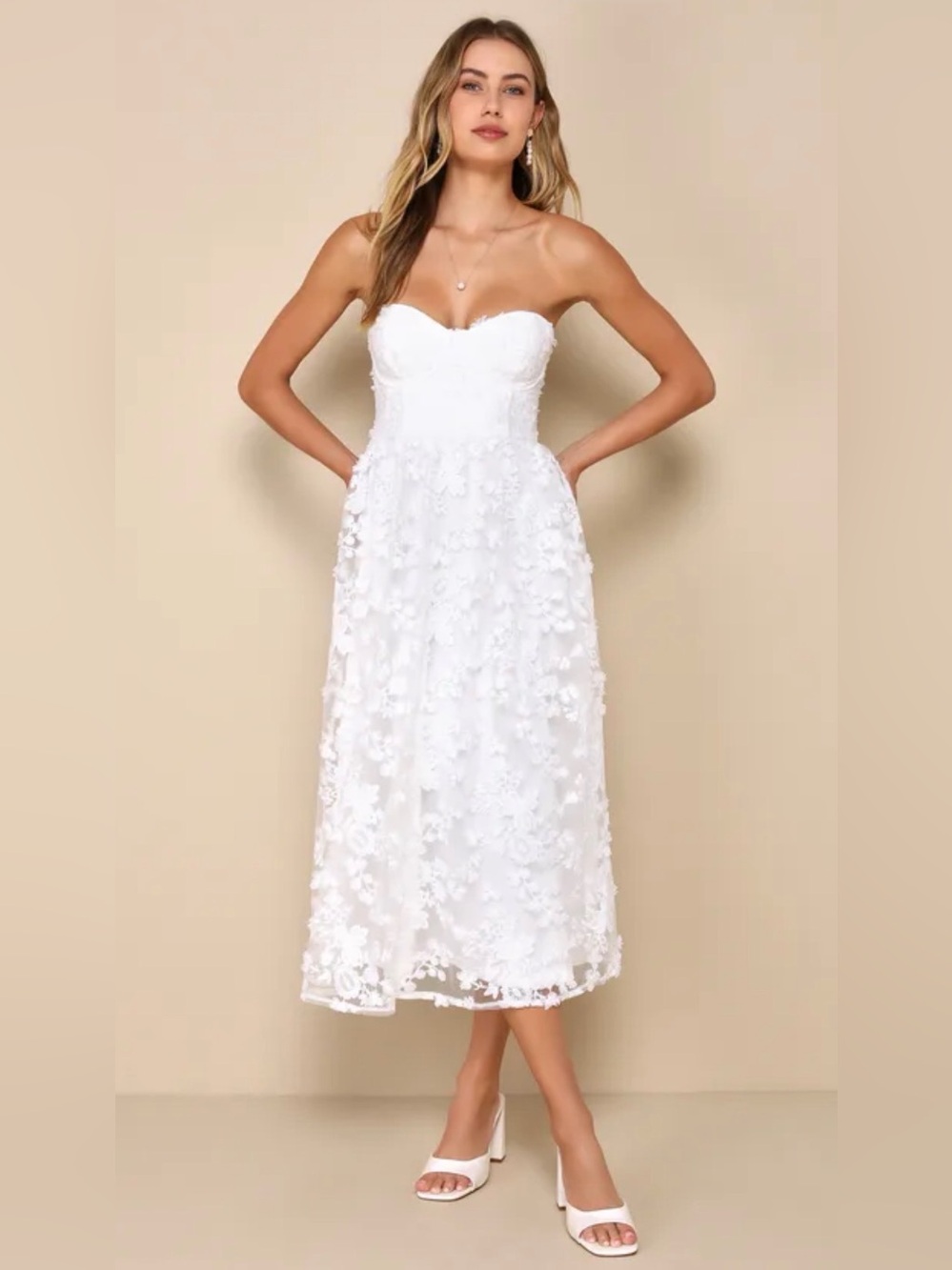 Lulu’s Quite Perfect Floral Embroidered Midi Dress, NWT ($88)!